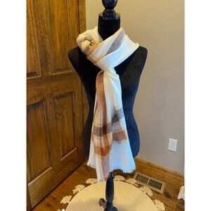 Cream Tan & Black Scarf Really Soft